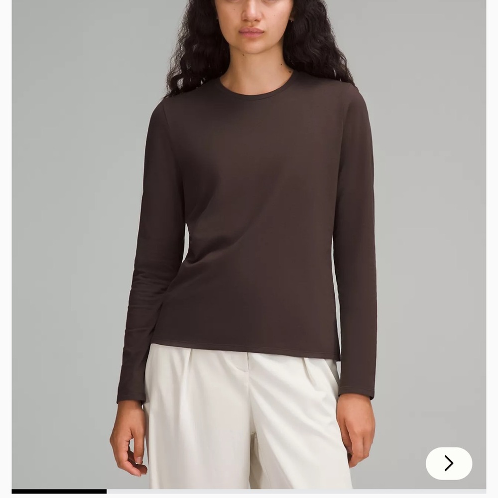 lululemon NWT Dark Brown Long Sleeve Top Organic Cotton Size M